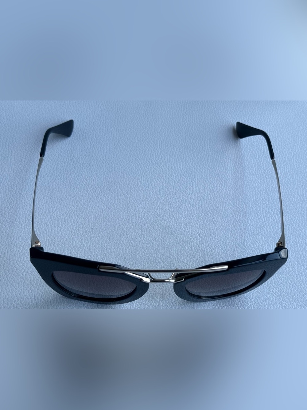 Prada SPR 09Q Cinema Sunglasses Black Gold Cat Eye 1AB-0A7 Made in Italy - Picture 8 of 10